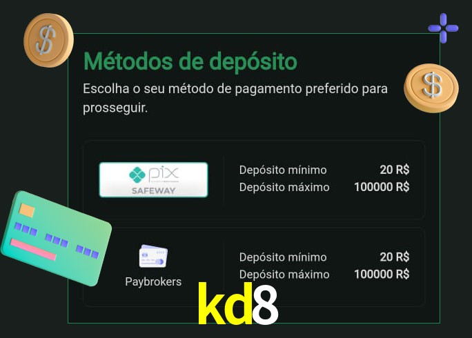O cassino kd8 oferece uma grande variedade de métodos de pagamento